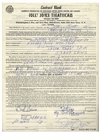 Two June 1960 Contracts Signed by Moe Howard -- One 8.5'' x 11'' Signed ''3 Stooges / By Moe Howard''; Other 8.5'' x 17'' Signed -- Both Regarding Stooges Performances, Very Good Condition